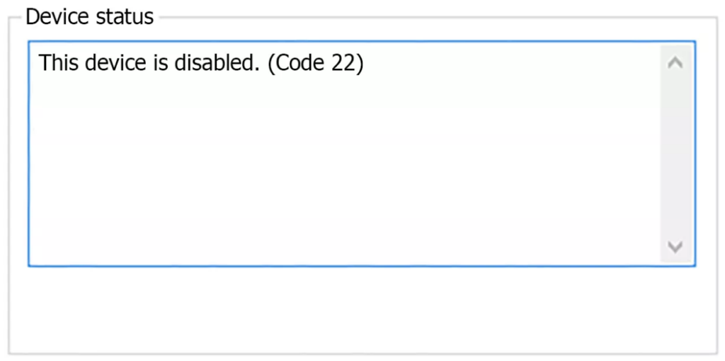 código 22

Este dispositivo está desabilitado. 